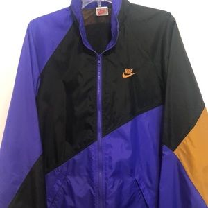 Nike Retro Colorblock Windbreaker Hideaway hood Vibrant Purple gold black SZ L
